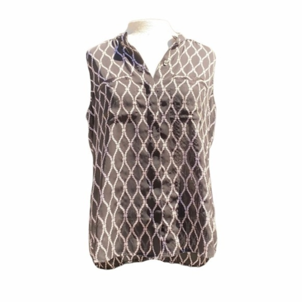Banana Republic sleeveless sheer button down